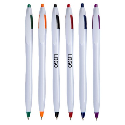 Retractable Plastic Ballpoint Pen